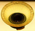 Vaseline glass bowl by H. Northwood Co. of Wheeling, WV at Museum of American Glass. Milville, NJ.