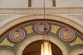 Bishopric shields in St. Francis Cathedral. Santa Fe, NM.