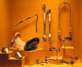 Silverwork saddles, stirrups & spurs from South America at Museum of International Folk Art. Santa Fe, NM.