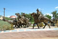 Detail of riders on La Jornada sculpture at Albuquerque Museum. Albuquerque, NM.