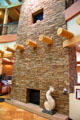 Fireplace at Indian Pueblo Cultural Center. Albuquerque, NM.