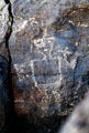 Petroglyph with human figure at Petroglyph National Monument. Albuquerque, NM.