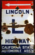 Lincoln Highway sign at old Nevada State Capitol museum. Carson City, NV.