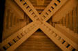 Interior structure of pyramid of Luxor Las Vegas where elevators ascend slopes. Las Vegas, NV.