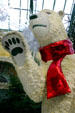 Floral polar bear in Christmas display at Bellagio. Las Vegas, NV.
