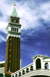 Venetian Hotel Campanile tower & Rialto Bridge. Las Vegas, NV.