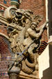 Neptune figure riding dragon on Treasure Island Hotel. Las Vegas, NV.
