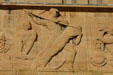Section of relief on facade of City Hall showing workers hauling a rope. Buffalo, NY.