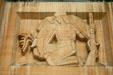Deer hunter in buckskins carved on Buffalo City Hall. Buffalo, NY.