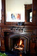 Foyer fireplace in The Mansion on Delaware. Buffalo, NY.
