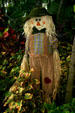Scare crow in conservatory of Botanical Gardens. Buffalo, NY.