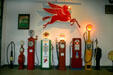 Collection of gas pumps in Pierce-Arrow Museum. Buffalo, NY.