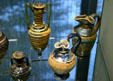 Egyptian glass pitchers & bottles at Corning Museum of Glass. Corning, NY.