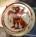 Islamic stained glass fragment with bird at Corning Museum of Glass. Corning, NY.