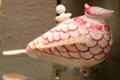 Turkish glass perfume container in shape of bird at Corning Museum of Glass. Corning, NY.