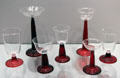 German Art Nouveau drinking glasses with ruby feet by Peter Behrens of Darmstadt artist's colony at Corning Museum of Glass. Corning, NY.