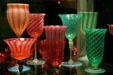 Steuben glass goblet collection at Corning Museum of Glass. Corning, NY.