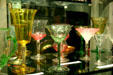 Steuben wine glass collection at Corning Museum of Glass. Corning, NY.