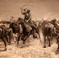 Cutting Out a Steer painting by Frederic Remington at Rockwell Museum of Art. Corning, NY.