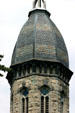 Spire detail of Renwick's Presbyterian Church. Irvington, NY