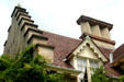 Dutch-colonial style roofline of Sunnyside. Tarrytown, NY.