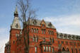 Roofline of Sage Hall on Cornell Campus. Ithaca, NY.