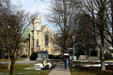 Historic DeWitt Park offers calm in downtown Ithaca. Ithaca, NY.