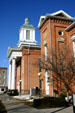 Bath city buildings along East Pulteney Square. Bath, NY.
