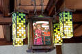 Arts & Craft ceiling lamp in Library at Roycroft Inn. East Aurora, NY.