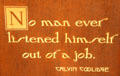 Slogan sign quoting Calvin Coolidge following in tradation of Roycroft on Main St. East Aurora, NY.