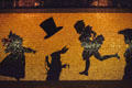Alice in Wonderland mural "Alice the Way Out" by Liliana Porter in 50th St. subway station. New York, NY.