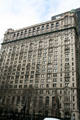 Facade of Trinity Building which shares lot with United States Realty Company Building just next door up Broadway. New York, NY.