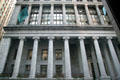 Neoclassical columns of former Regent Wall Street Hotel. New York, NY.