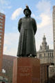Lin Ze Xu Chinese pioneer in war against drugs statue in Chinatown at Bowery & Division Streets. New York, NY.