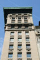 Narrow edge roofline of Bank of the Metropolis on Union Square. New York, NY.