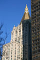 Gothic facade details of New York Life Building on Madison Square Park. New York, NY.