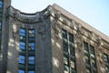 Curved facade with sculpted buffalo heads on New York Central Building. New York, NY.