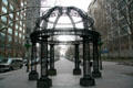Temple like wire structure in Dag Hammarskjold Plaza. New York, NY.