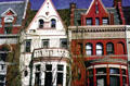 Brownstone townhouses off Central Park West. New York, NY.