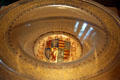 Venetian blown-glass bowl with enamel coat-of-arms at The Cloisters. New York, NY.