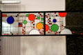 Colored glass window from Avery Coonley Playhouse, Riverside, IL by Frank Lloyd Wright at MoMA. New York, NY.