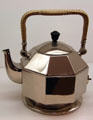 Nickel-plated electric kettle by Peter Behrens made by AEG of Germany at MoMA. New York, NY