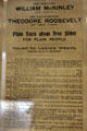 McKinley & Roosevelt Presidential campaign policy "Plain Facts about Free Silver" at Theodore Roosevelt Birthplace. New York, NY.
