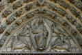 Riverside Church tympanum with symbols of Evangelists Saints Matthew, Mark, Luke & John. New York, NY.