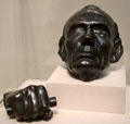 Right hand & life mask of Abraham Lincoln bronze casts by Augustus Saint-Gaudens copied from 1860 originals by Leonard Wells Volk at Metropolitan Museum of Art. New York, NY.
