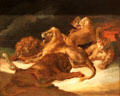 Lions in Mountainous Landscape painting by Théodore Gericault at Metropolitan Museum of Art. New York, NY.
