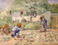 First Steps painting after Millet during stay in asylum by Vincent van Gogh at Metropolitan Museum of Art. New York, NY.