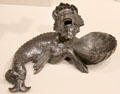 Sea monster with shell inkwell & candle pricket bronze statuette by workshop of Severo Calzetta da Ravenna in Padua at Metropolitan Museum of Art. New York, NY.