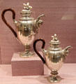Silver coffeepot & hot milk pot by Alois Simpert Eschenlohr of Augsburg, Germany at Metropolitan Museum of Art. New York, NY.