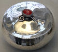 Silver & carnelian covered bowl by Douglas Donaldson of Los Angeles, CA at Metropolitan Museum of Art. New York, NY.